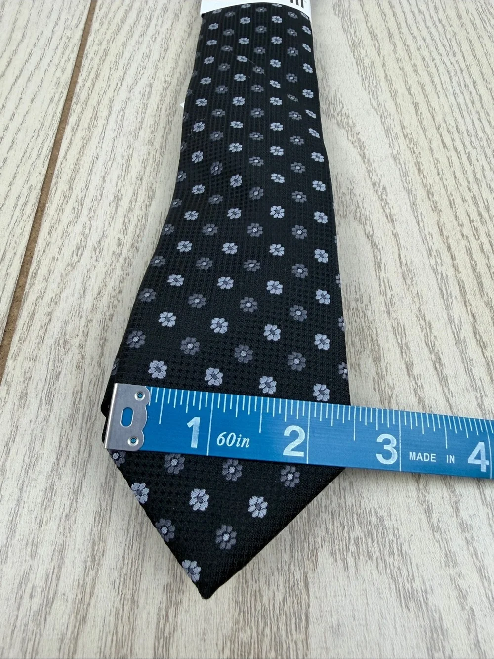 552 Bar III Men's Tie Argyll Neat 001 Black $55 Polyester Skinny Slim